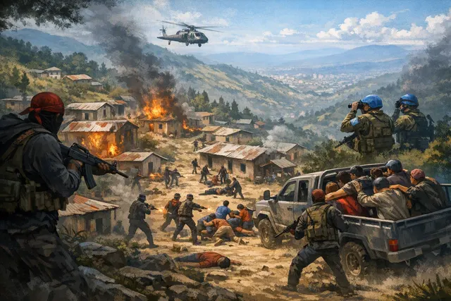 What happened during the August 23, 2026 gang assault on Kenscoff near Port au Prince—including the number of attackers, people killed, host