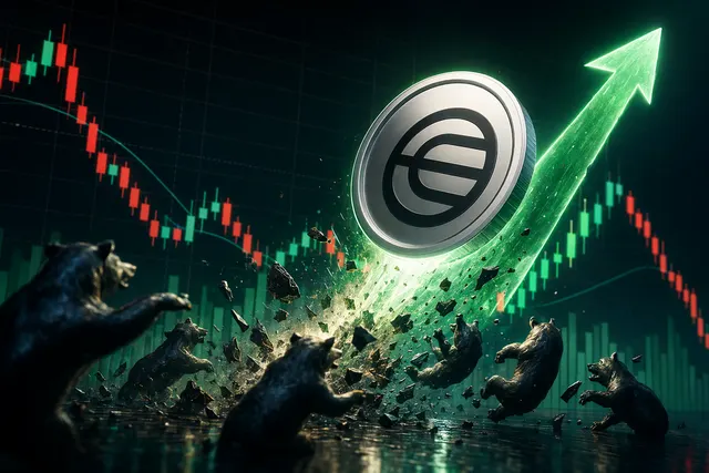 Illustration representing Worldcoin price surge and potential market bull trap