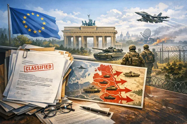 Illustration of a drone surveillance and defence network over Europe’s Baltic and eastern flank