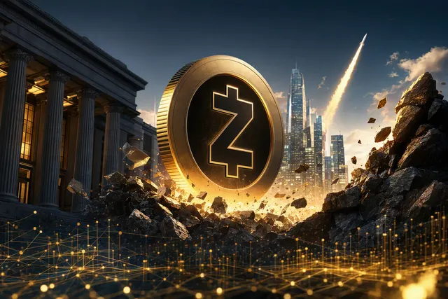 Editorial illustration of Zcash’s rise above $1,000 following the launch of Grayscale’s ZCSH ETF