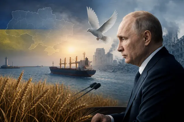Editorial illustration of wheat markets reacting to Black Sea geopolitical risk