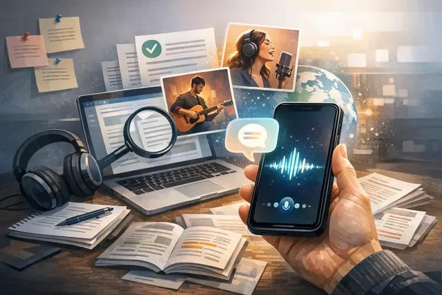 AI-generated illustration representing Spotify's conversational AI assistant in a mobile app interface