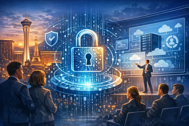 Abstract illustration of software supply-chain security and verified open-source artifacts