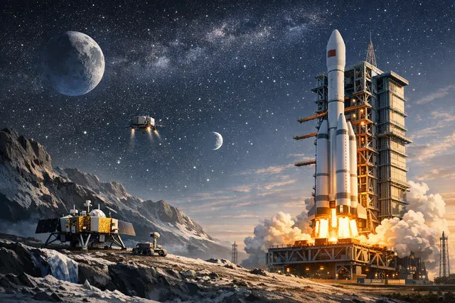 What is China’s Chang’e 7 lunar mission, moved with its Long March 5 Y14 rocket to the Wenchang launch pad on August 19, 2026, designed to a