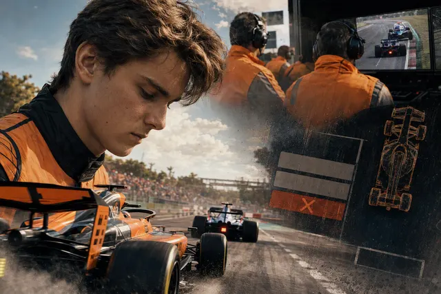 AI-generated illustration of Formula 1 cars racing at Monza during the Italian Grand Prix weekend