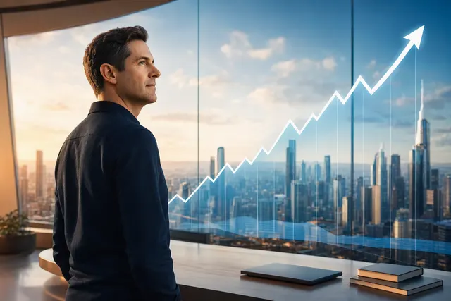 Editorial illustration of Apple’s stock rally during John Ternus’s first weeks as CEO