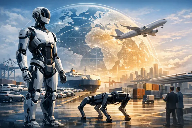 Humanoid and quadruped robots representing Chery-backed AiMOGA, also known as Mojia, in a global commercial deployment