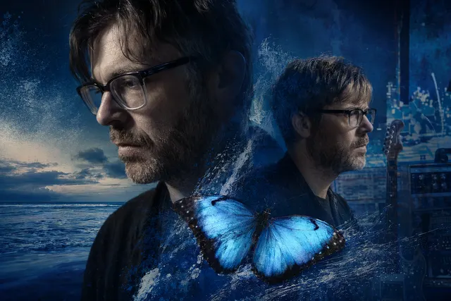 Editorial illustration representing Ed O’Brien’s solo album Blue Morpho