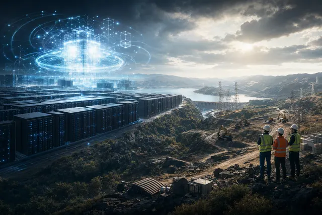 AI-generated illustration of AI data-center infrastructure and high-performance computing
