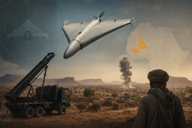 Illustration of a Shahed‑style Garpiya‑A1 kamikaze drone used in modern warfare