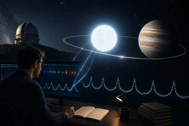 Conceptual illustration of a possible planet orbiting the white dwarf HS 0209+0832