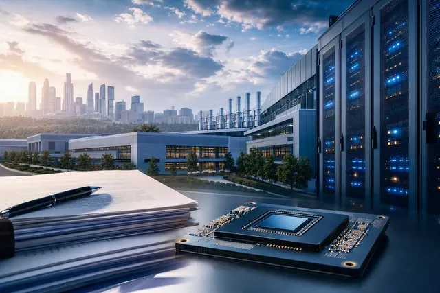 Illustration representing financing for AI chips and cloud infrastructure