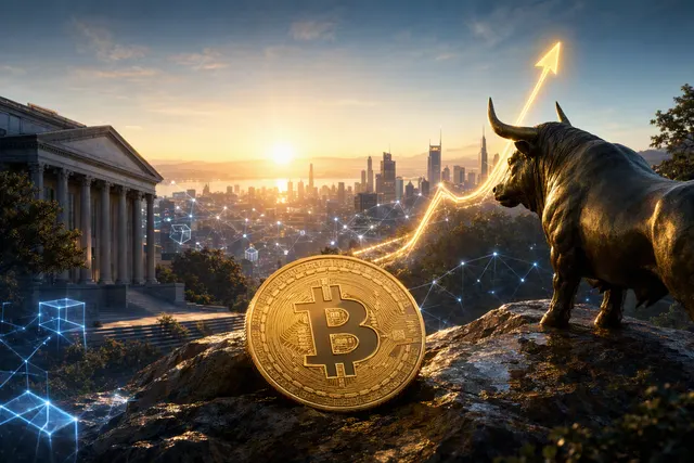 Editorial illustration representing Bitcoin and a possible crypto-market recovery