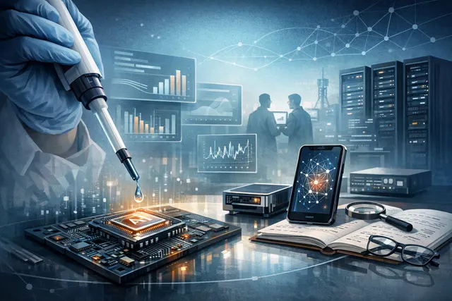 Illustration of Pipette benchmarking an AI model locally across a smartphone, runtime and device hardware