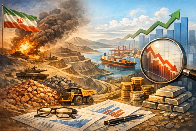 Vale mining operations and container ships at sea, symbolizing the intersection of geopolitics and commodity supply chains.