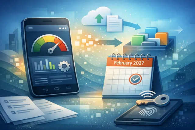 Illustration of Google Play’s 2027 Android app memory, code optimization and Zero-Tap Sign-In requirements