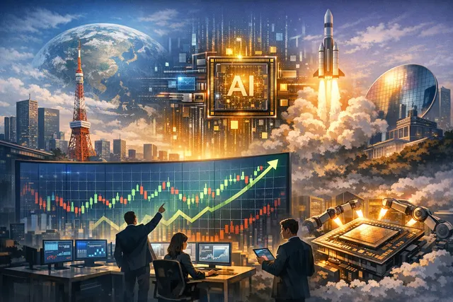 AI-driven stock market rally visualization showing record highs and concentration risk warnings from major Wall Street banks