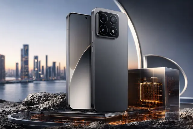 Concept illustration of Xiaomi 17 Max smartphone with large display and flagship camera system