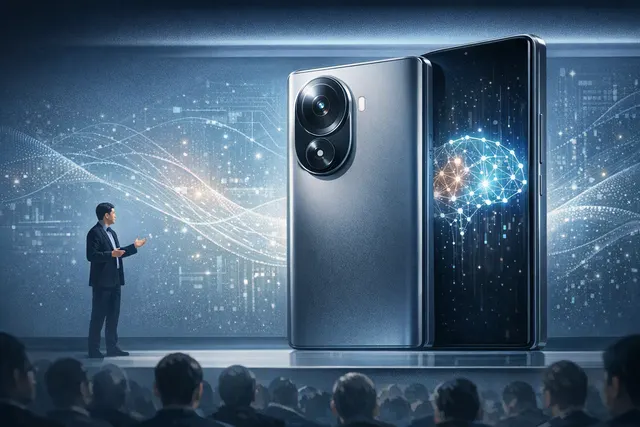 Illustration of Xiaomi’s Xuanjie O100 on-device AI prototype with dual-chip computing and active cooling