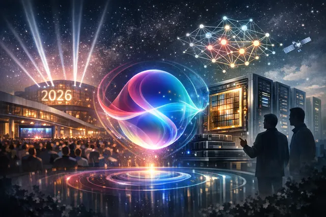 Abstract futuristic representation of the Siri AI overhaul powered by Google Gemini and Nvidia hardware, to be unveiled at Apple WWDC 2026