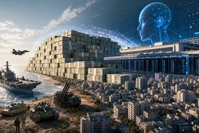 AI-generated editorial illustration accompanying an article about Meta’s AI investment and Muse agent
