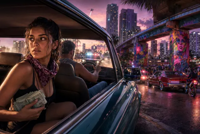 AI-generated editorial illustration for a GTA 6 PC release-date article