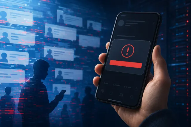 Illustration of X social media posting error with a failed message indicator
