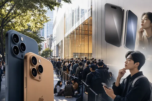 AI-generated illustration accompanying a report on the iPhone 18 Pro launch in Seoul