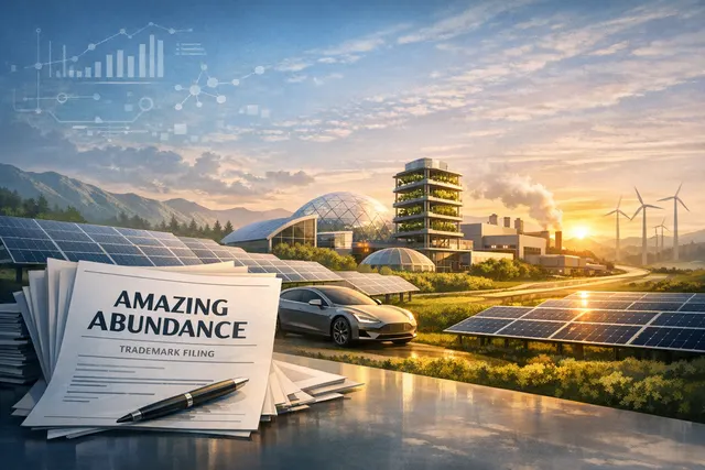 Tesla 'Amazing Abundance' trademark and Optimus humanoid robot concept