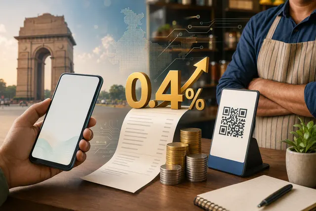 Illustration of India’s UPI merchant payment fee changes taking effect in October 2026