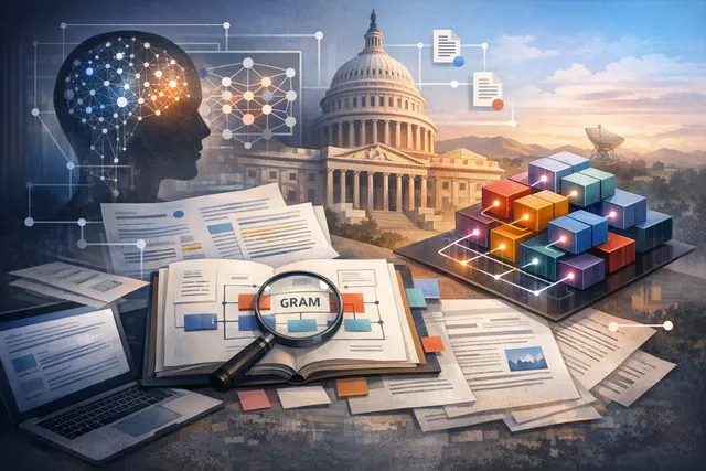 Conceptual illustration of a neural network with removable modular compartments representing dual-use knowledge isolation in AI models