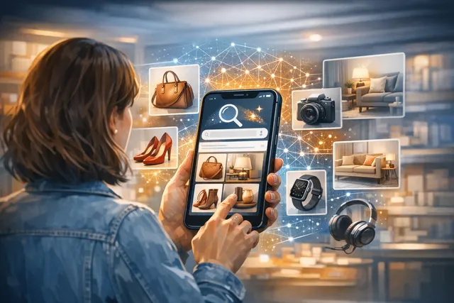 Amazon Shopping app displaying AI-generated product images in search