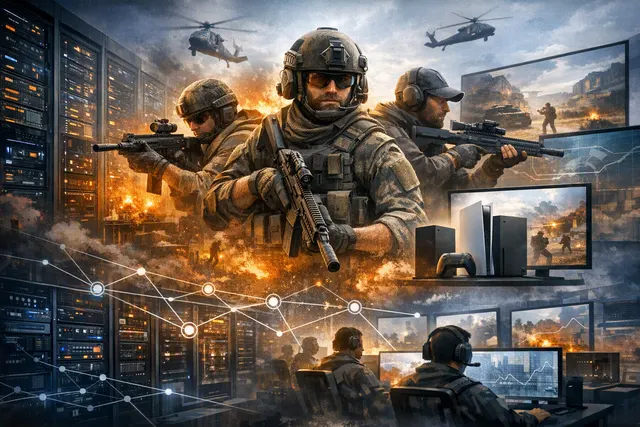 AI-generated editorial illustration representing the Modern Warfare 4 beta on console and PC
