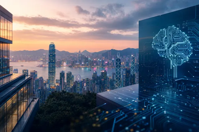 Conceptual illustration of Asian technology and AI stock markets representing hedge fund investment strategy