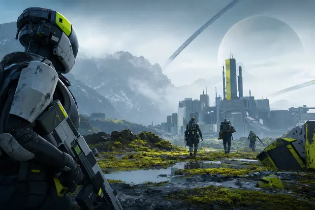 Editorial illustration representing Bungie’s Marathon update restructuring