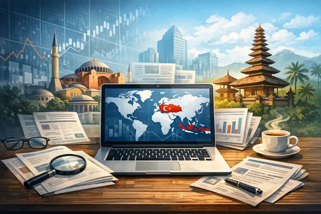An AI-generated conceptual illustration of a stock market chart declining overlaid on a map of Southeast Asia, symbolizing the market turmoil following MSCI's 2026 classification r