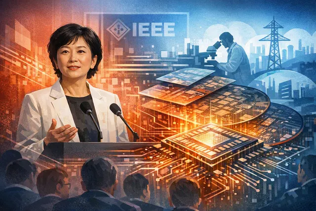 Conceptual illustration of Huawei’s Tau Scaling Law and LogicFolding chip architecture