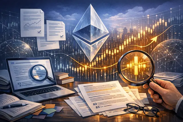 Ethereum price chart showing golden cross against Bitcoin with institutional accumulation data overlay
