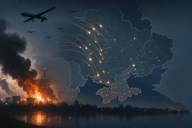 Illustrative AI-generated image related to reports of a drone attack near Moscow; it does not depict verified events.