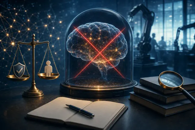AI-generated illustration representing safety concerns around an autonomous AI model