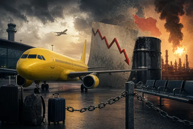 Editorial image representing Spirit Airlines’ shutdown amid fuel-price pressure and bankruptcy risk