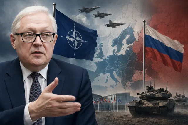 Symbolic illustration of rising tensions between Russia and NATO during the Ukraine war