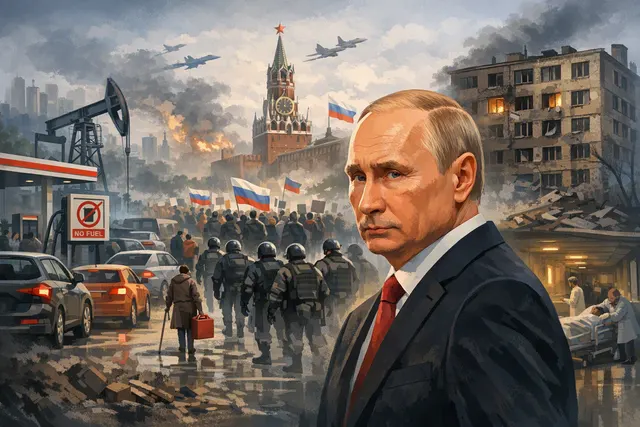 What mounting domestic challenges is Vladimir Putin facing ahead of Russia’s September 2026 Duma elections—including fuel shortages across a