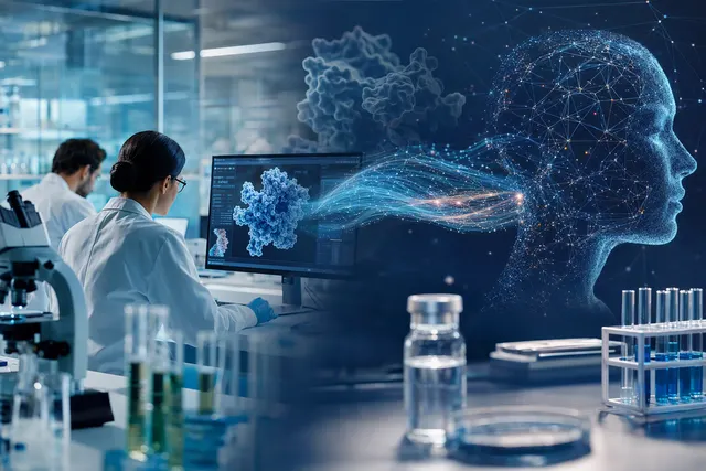 AI-generated illustration representing Novo Nordisk and Anthropic’s Claude partnership for drug discovery