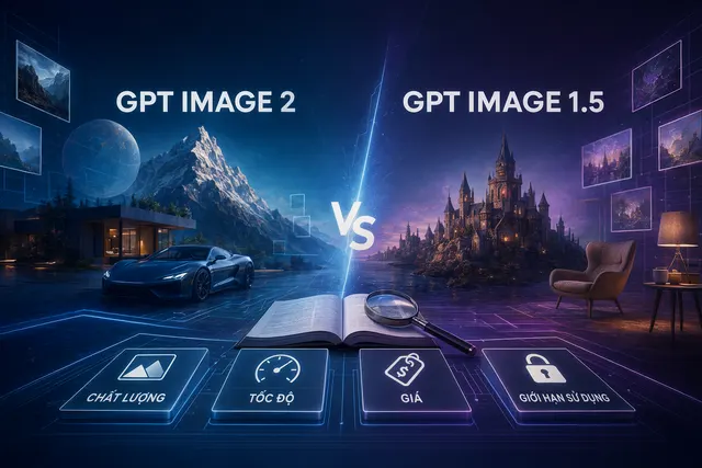 Minh họa so sánh GPT Image 2 và GPT Image 1.5 trong quy trình tạo ảnh AI