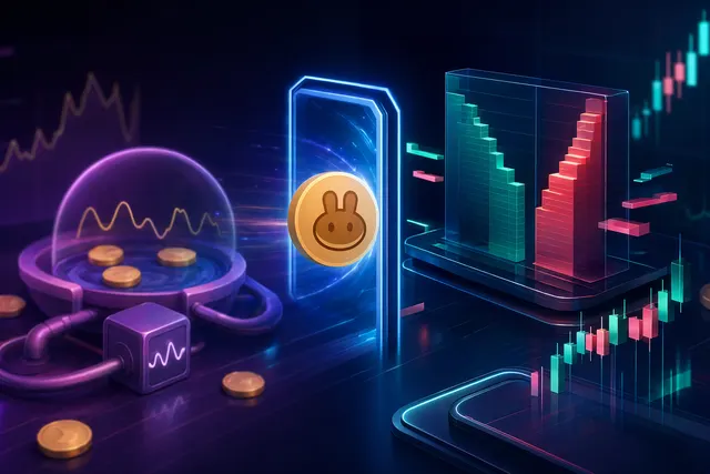 Concept illustration of a decentralized exchange order book with crypto perpetual futures trading interface