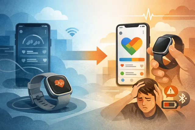 How is Google retiring the Fitbit app and replacing it with Google Health 5.0, what issues have early Fitbit Air buyers faced due to the sta