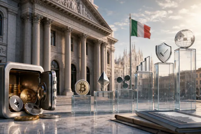 Illustration representing institutional investment in cryptocurrency portfolios including Bitcoin and Ethereum
