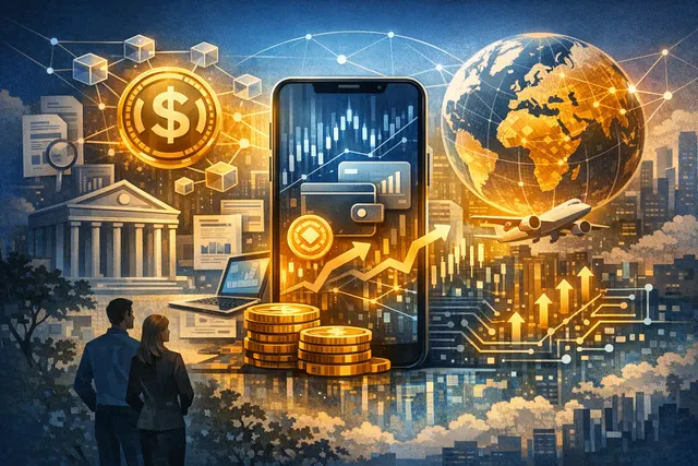Binance super app strategy concept showing stablecoins, tokenized stocks, and global payments in a unified platform