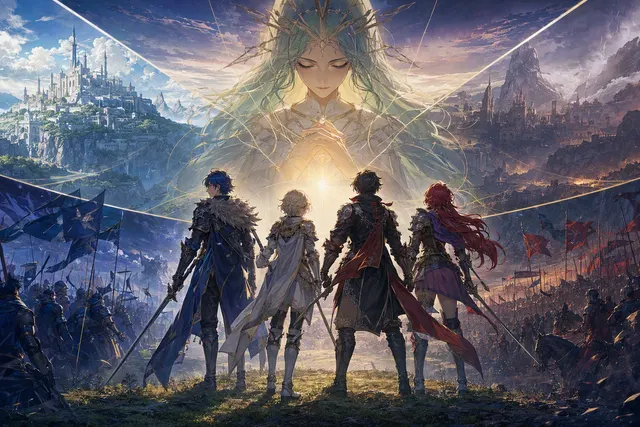 Editorial artwork for Fire Emblem: Fortune’s Weave, Nintendo’s upcoming Switch 2 tactical RPG